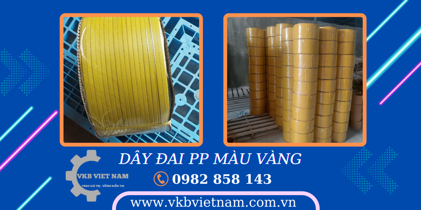Dây đai PP màu vàng được ưa chuộng vì màu sắc nổi bật, dễ nhận biết khi đóng gói hàng hóa. Màu vàng giúp phân loại hàng nhanh chóng, hỗ trợ kiểm tra và xử lý hiệu quả trong kho bãi