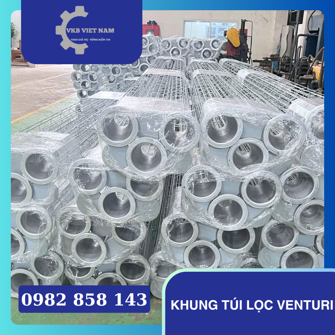Khung túi lọc bụi gắn venturi Khung túi lọc Venturi dùng để định hình và giữ cố định túi lọc trong hệ thống lọc bụi công nghiệp.