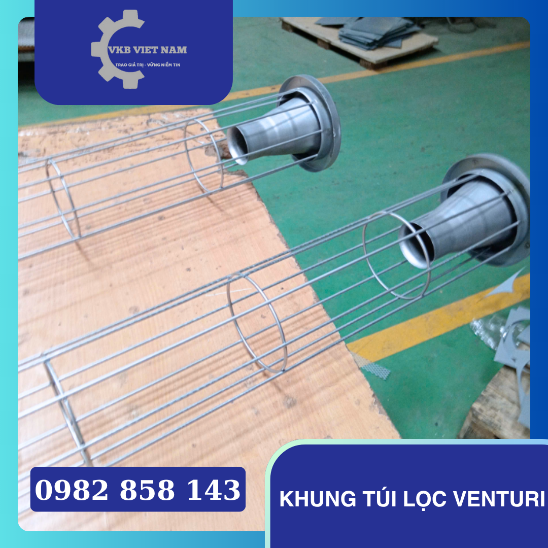 Khung túi lọc venturi Khung túi lọc bụi kèm venturi dẫn hướng là phụ kiện quan trọng trong hệ thống lọc bụi túi vải, giúp định hình túi và tối ưu quá trình hoàn nguyên