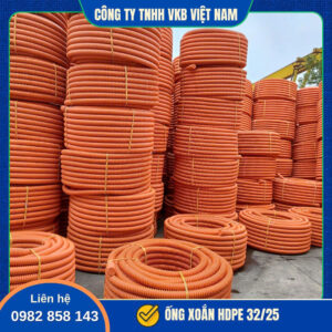 Ống xoắn HDPE 32/25 chuyên dùng bảo vệ dây điện, cáp tín hiệu và hệ thống cáp ngầm công trình. Sản phẩm có độ bền cao, chịu lực tốt và dễ thi công ngoài trời