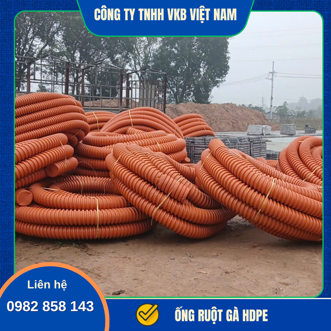 ống ruột gà hdpe Ống ruột gà HDPE chuyên dùng bảo vệ dây điện và cáp tín hiệu trong các công trình kỹ thuật. Sản phẩm có độ dẻo cao, chịu lực tốt và chống ăn mòn hiệu quả