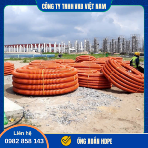 Ống xoắn HDPE dẻo dai, chịu lực tốt, phù hợp thi công luồn cáp điện cho nhiều công trình hạ tầng