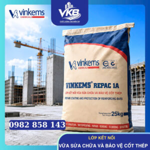 VINKEMS REPAC 1A – Lớp kết nối chuyên dụng giữa vữa sửa chữa và bê tông cốt thép.